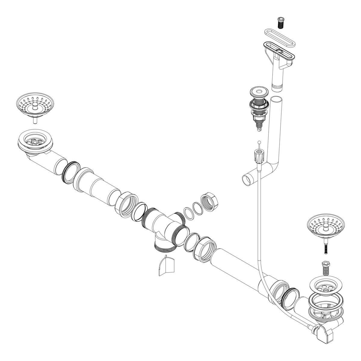 Ablaufgarnitur mit Excenterbedienung 629347
