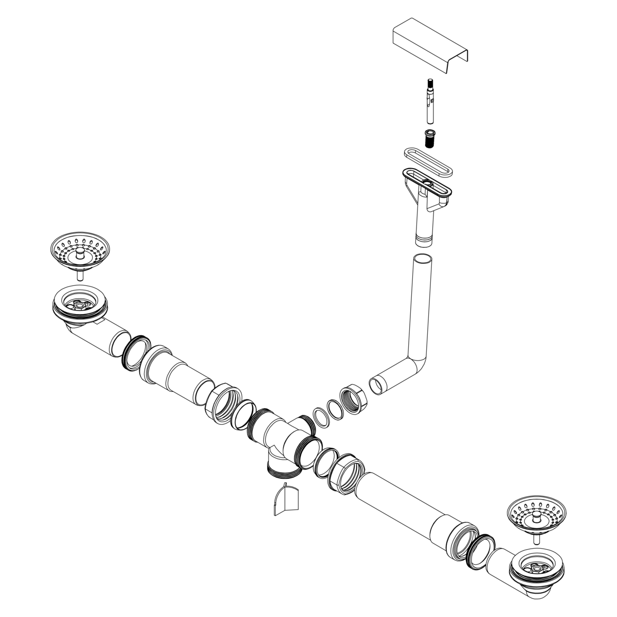 Manuelle Ablaufgarnitur 629345SET